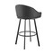 Armen Living Noran Swivel Counter Stool in Black Metal with Black Faux Leather 840254335776 - alternate 2